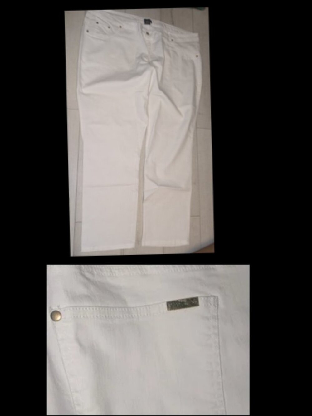 IMAN White Denim Stretch Pants Womens Plus Size 3X